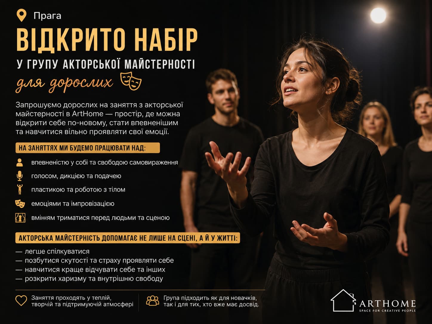 Acting Classes Prague Adults — Beginner Acting Course | ArtHome