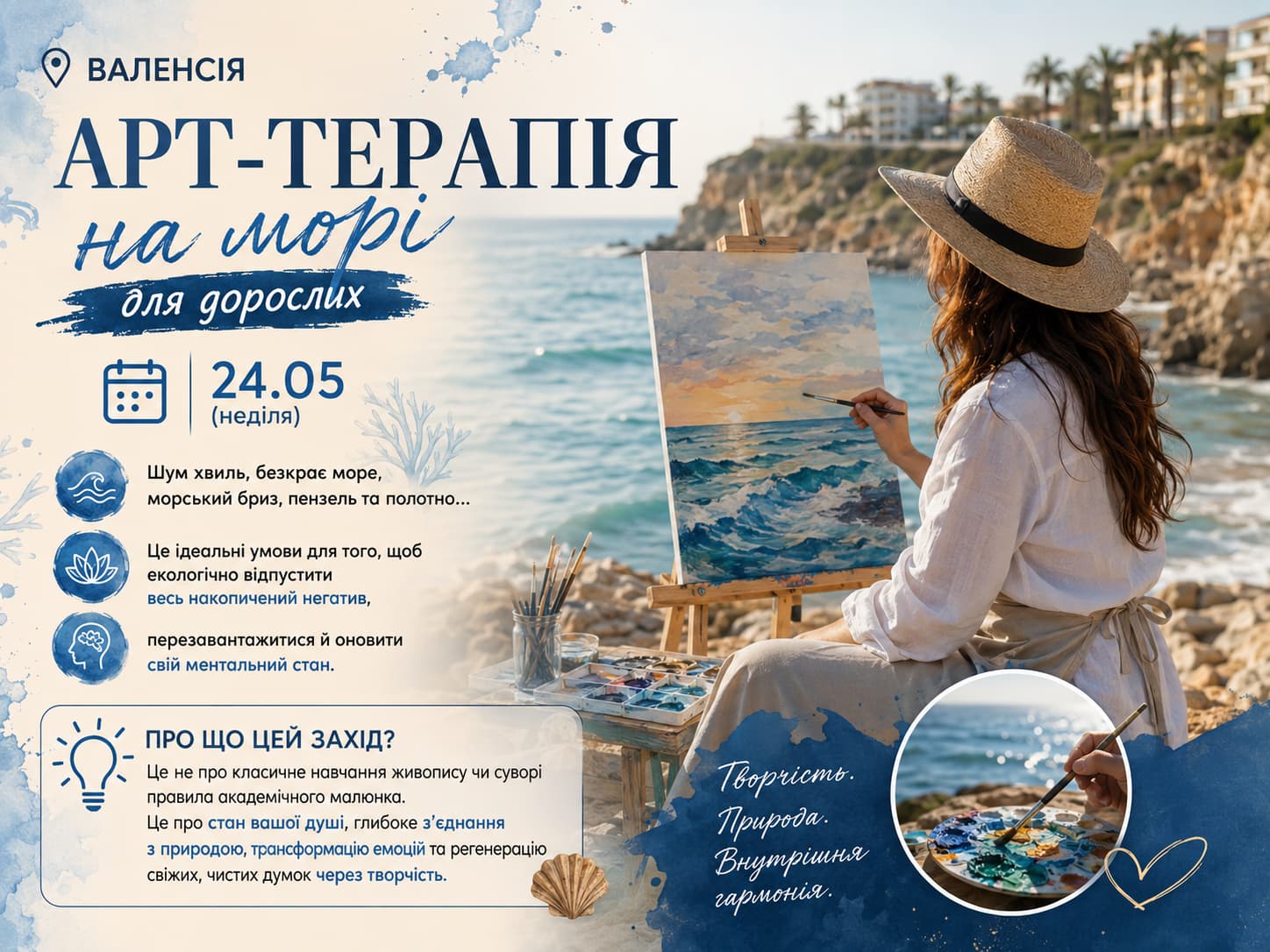 Arteterapia junto al mar en Valencia para adultos — Creatividad y bienestar | Art Home