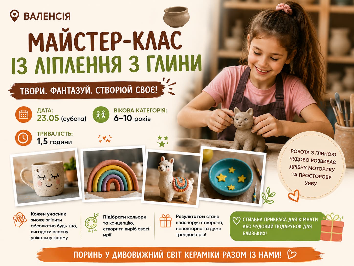 Clay Modeling Workshop for Kids Aged 6–10 | Art Home