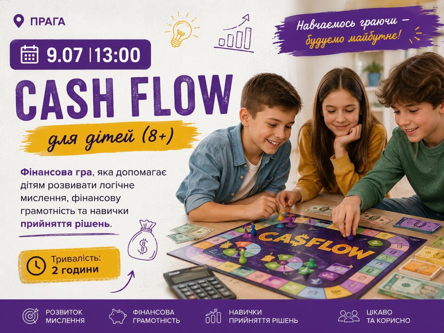 Cash Flow for Kids in Prague — Financial Literacy Game on July 9 | Art Home